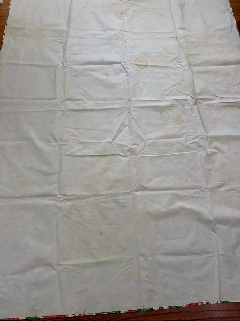 Vintage 1960s vinyl flannel back Christmas tablecloth rectangle 65x51” retro MCM